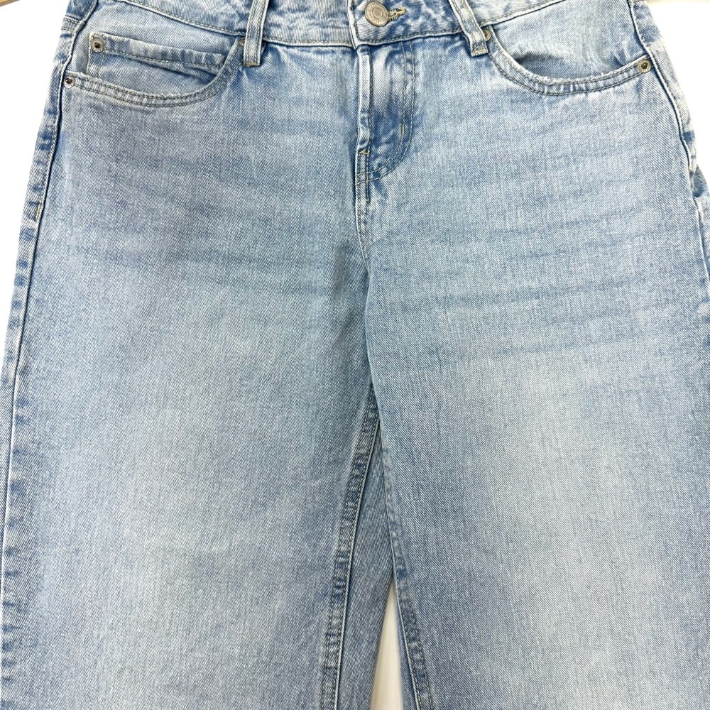Aeropostale low rise baggy jeans Size 2 26in light wash leopard bow back pockets - Picture 9 of 15